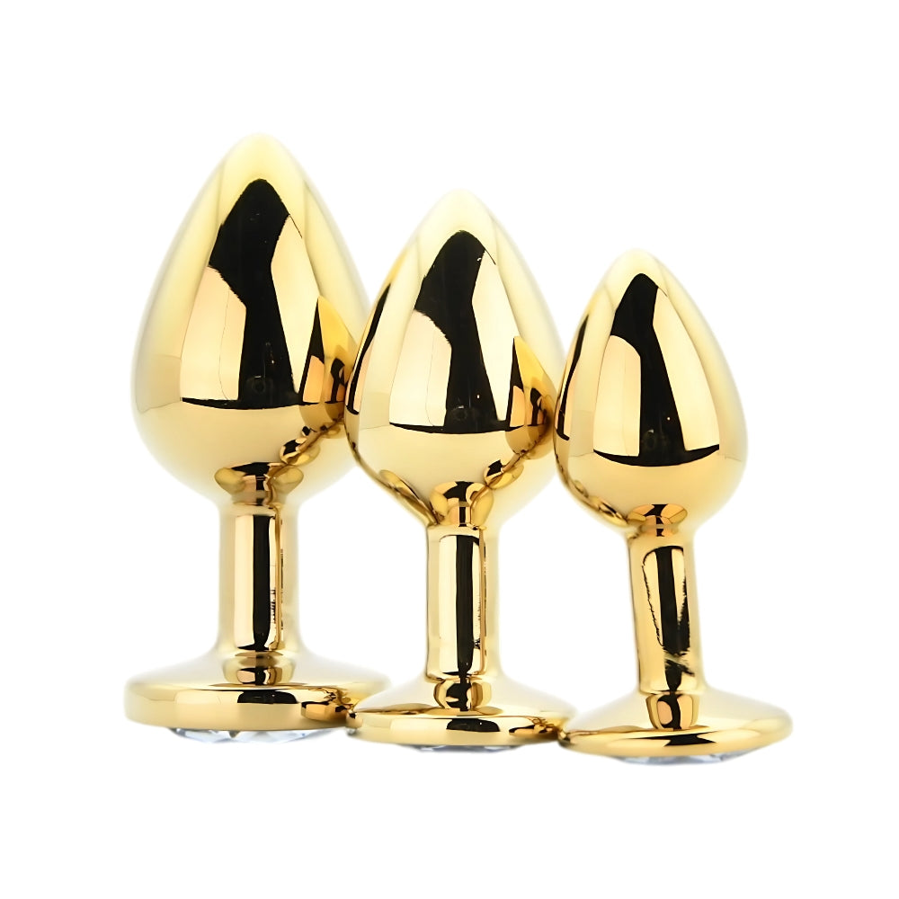SweetTemptation – Golden Desire Metal Butt Plug Set (3-Deluxe Collection)