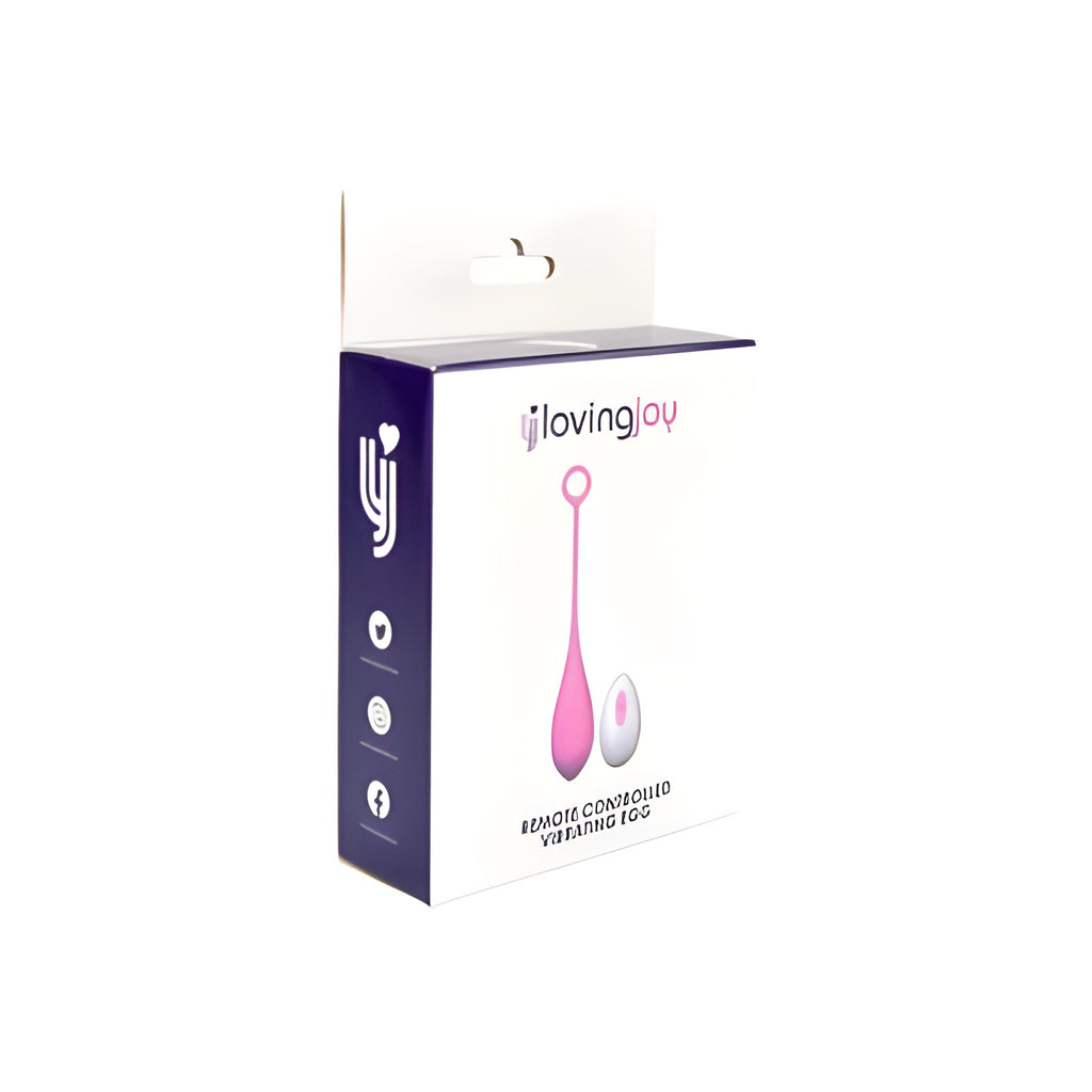 A white and purple box with My Store branding shows a pink SweetTemptation-Lover's Whisper and its white remote on the front. The packaging stands upright against a plain white background.