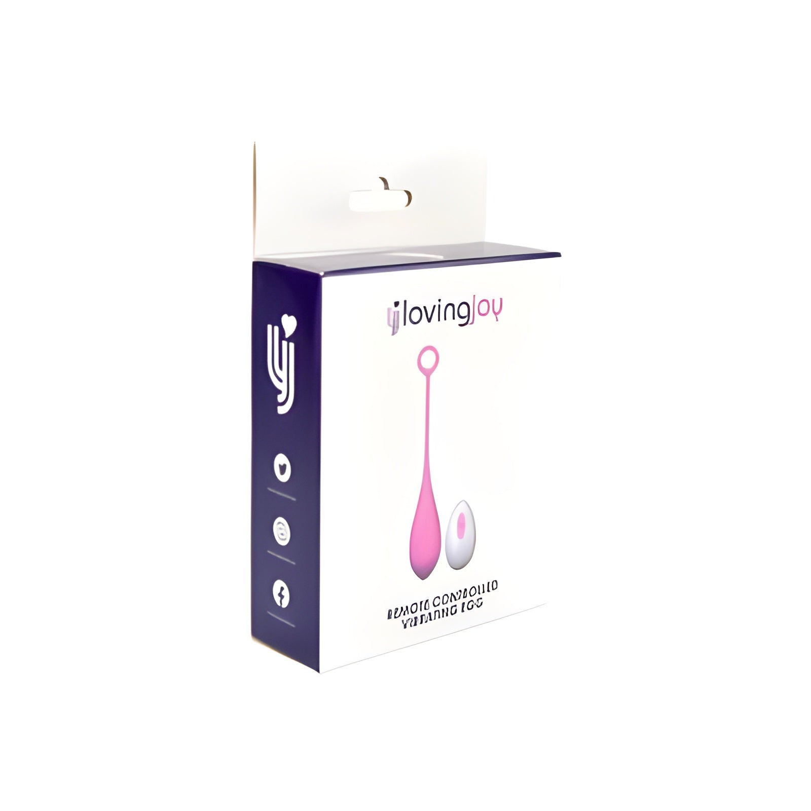 A white and purple box with My Store branding shows a pink SweetTemptation-Lover's Whisper and its white remote on the front. The packaging stands upright against a plain white background.